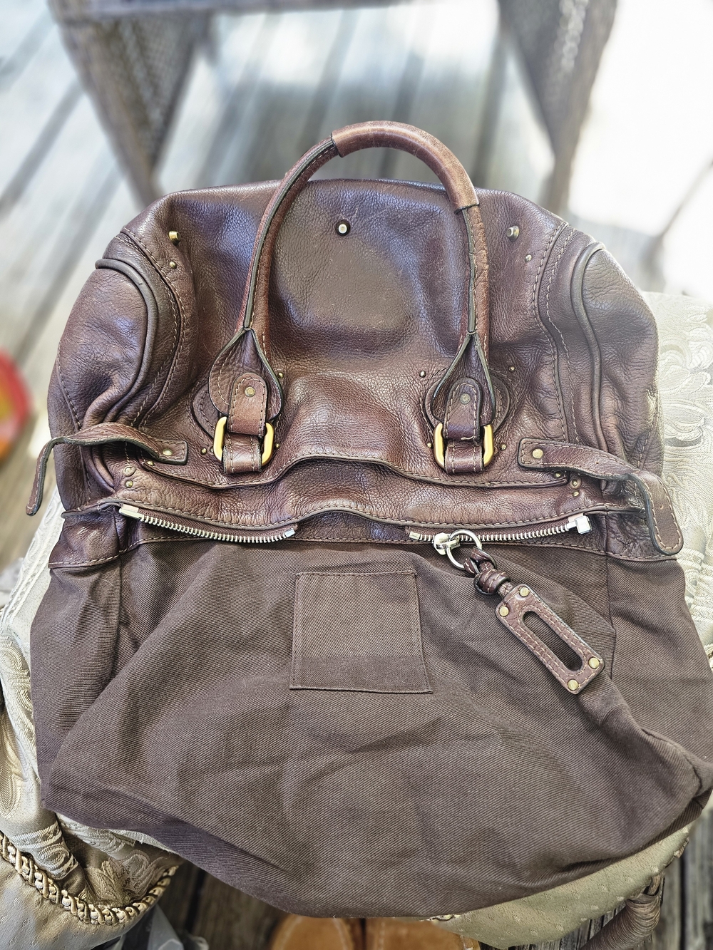 Chloé Cherry 🍒Oxblood 2006 Paddington Leather Satchel Lock Key Brass - Picture 14 of 16